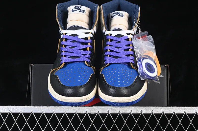 All categories Air Jordan Jordan series basketball shoes Air Jordan 1 High Fragment x Union x Air Jordan 1 Retro AJ1 Joe 1 new deconstructed royal blue high-top basketball shoes IO7847-001
